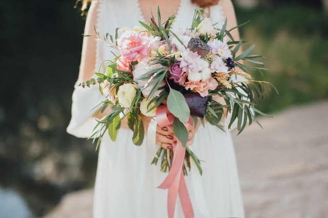 Bohemian wedding flower bouqet