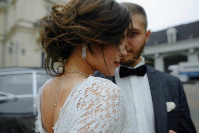 beautiful bride and stylish handsome groom